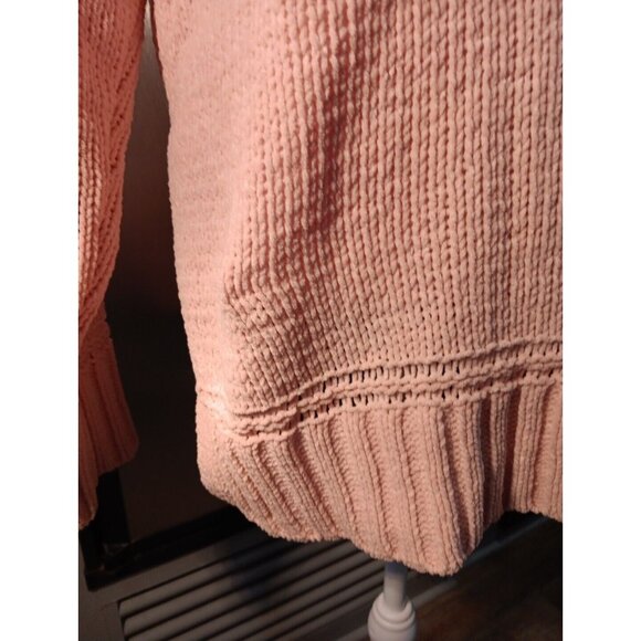 Aerie Womens Light Pink Chunky Knit Turtleneck Oversized Sweater, Soft, Size Med - Picture 3 of 11